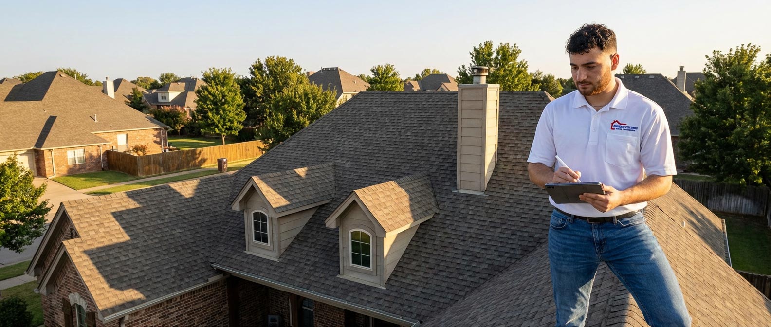 American Exteriors professional inspector conducting thorough roof inspection