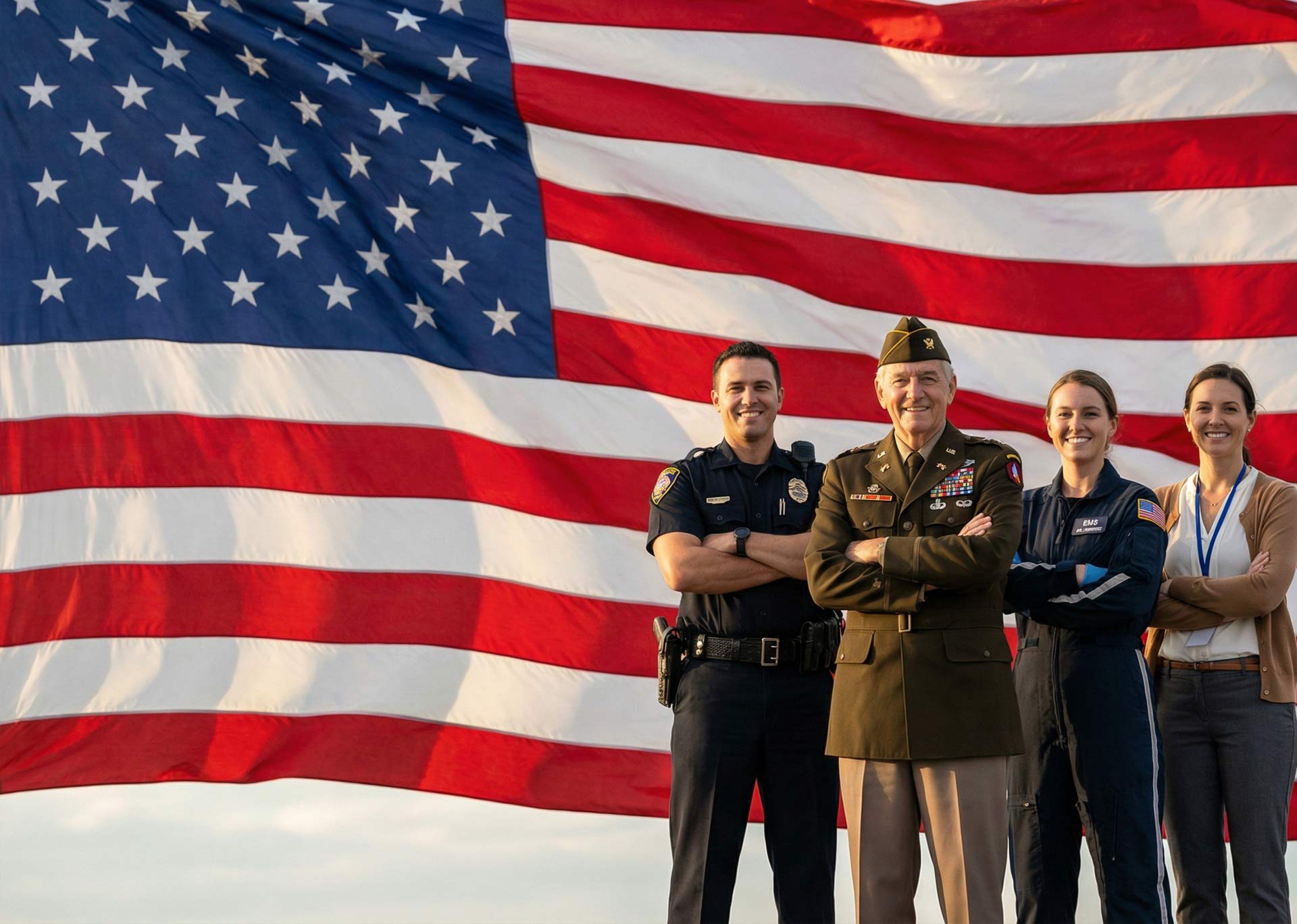 Veterans, First Responders, and Teachers receive special discount offers - American Exteriors Roofing & Construction honors those who serve