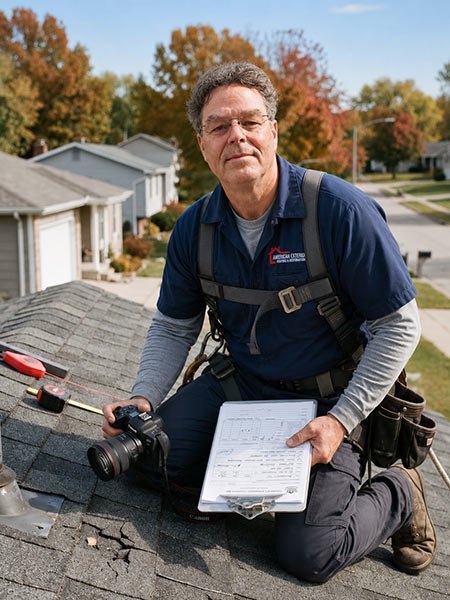 David Mocat performing a free roof inspection in Missouri
